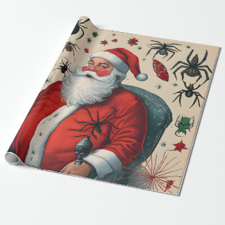 Santa Claus and Spiders Wrapping Paper