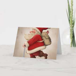 Santa Claus and the Push scooter Holiday Card
