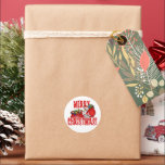 Santa Claus and Toy Bag Christmas Classic Round Sticker<br><div class="desc">* Illustration of Santa Claus with a large toy bag and 'MERRY CHRISTMAS' text design. * Use for Christmas gifts, decorating, crafting, scrap booking or DIY projects. * Add a few inserted in to your Holiday gift cards or to seal Christmas greeting card envelopes. * You can customise resizing the...</div>