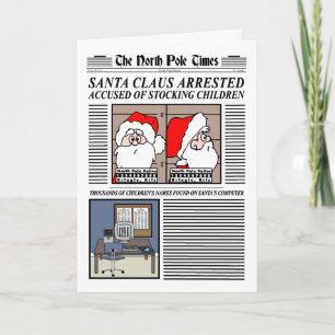 Santa Claus Arrested Christmas Card