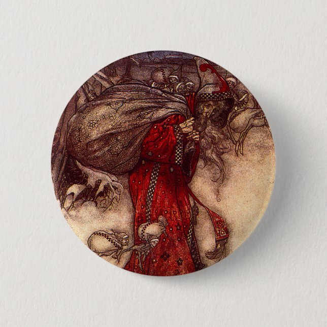 Santa Claus Arthur Rackham  6 Cm Round Badge (Front)
