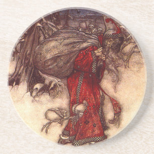 Santa Claus Arthur Rackham Coaster