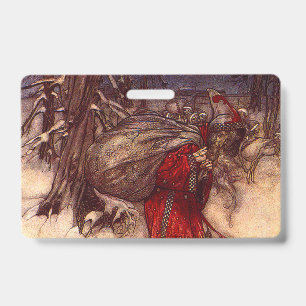 Santa Claus Arthur Rackham  ID Badge