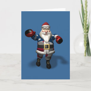 Santa Claus At Boxing Day Holiday Card