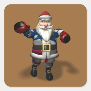 Santa Claus At Boxing Day Square Sticker