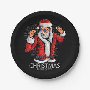 santa claus at christmas party of dancePaper Plate
