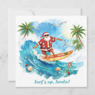 SANTA CLAUS  at Hawaii Beach for Christmas Holiday Card