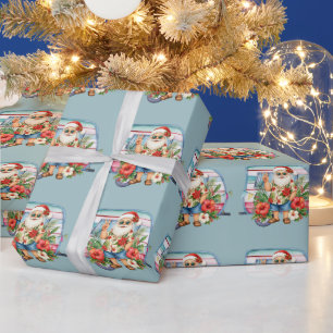 SANTA CLAUS at Hawaii Beach for Christmas Wrapping Paper
