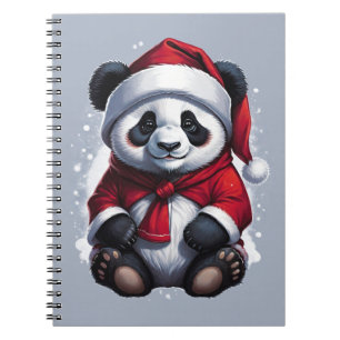 Santa Claus Baby Panda Christmas Notebook