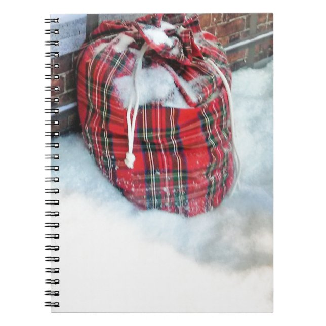 Santa Claus Bag in snow Notebook (Front)