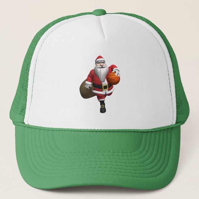 Santa Claus Basketball Player Trucker Hat (Front)