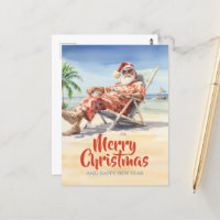 Santa Claus Beach Watercolor