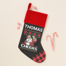 Santa Claus Beer Drinking Cheers Ugly Christmas