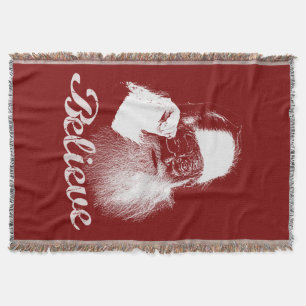 Santa Claus Believe Christmas Throw Blanket