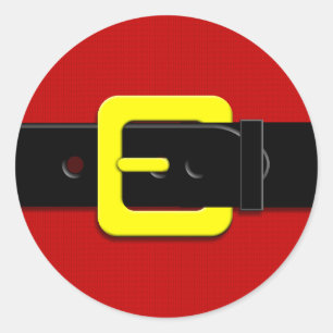 Santa Claus Belt Classic Round Sticker