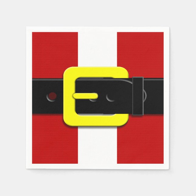Santa Claus Belt Red Yellow And White Napkin (Front)
