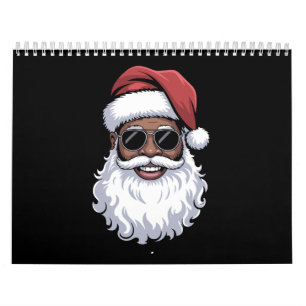 Santa Claus Black Xmas Santa Afro African American Calendar