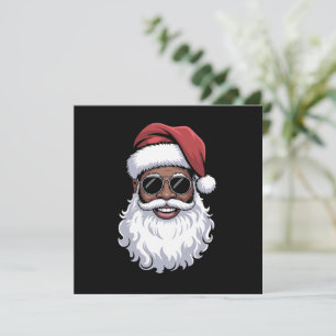 Santa Claus Black Xmas Santa Afro African American Invitation