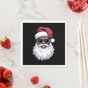 Santa Claus Black Xmas Santa Afro African American Napkin