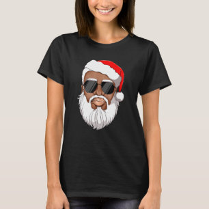 Santa Claus Black Xmas Santa Afro African American T-Shirt