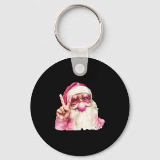 Santa Claus Blowing Bubble Gum Nk Sungles Christma Key Ring