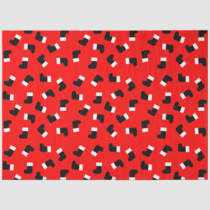 Santa Claus Boots Christmas Holiday Pattern Red Tissue Paper