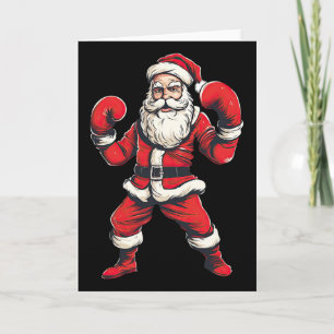 Santa Claus Boxer Boxing Kickboxing Christmas Mart Card