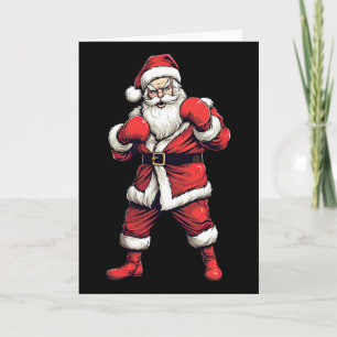 Santa Claus Boxer Boxing Kickboxing Christmas Xmas Card