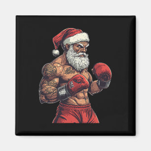 Santa Claus Boxing And Mma - Christmas Boxing Magnet