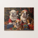 Santa Claus Bulldogs Christmas puzzle<br><div class="desc">Santa Claus English bulldogs Christmas puzzle</div>