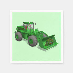 Santa Claus Bulldozer Operator Napkin