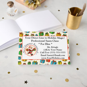 Santa Claus Business Card Holiday Magic Guest Book