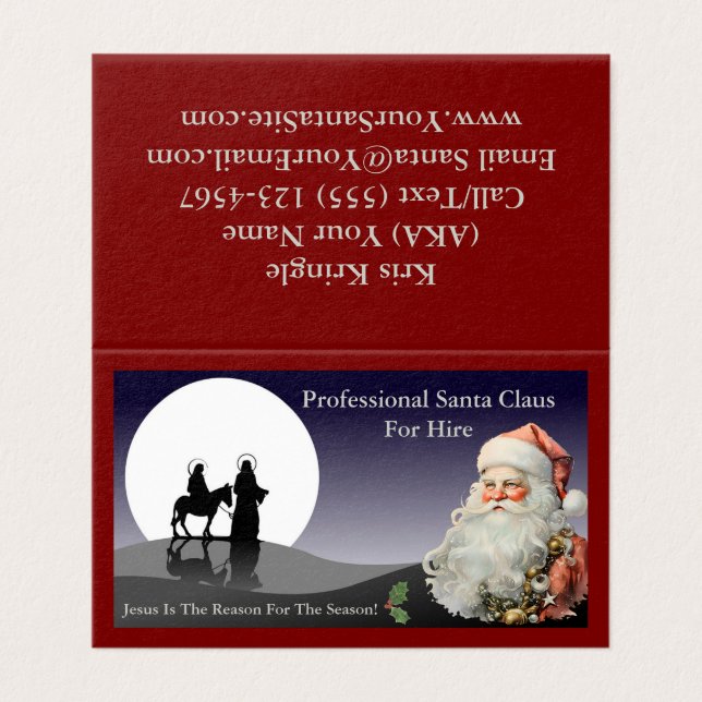 Santa Claus Business Card Jesus Is The Reason Mail (Outside Unfolded)