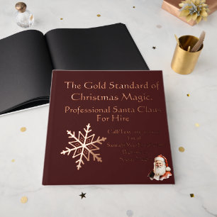 Santa Claus Business Card Print Gold  Guest Book