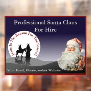 Santa Claus Business Window Cling