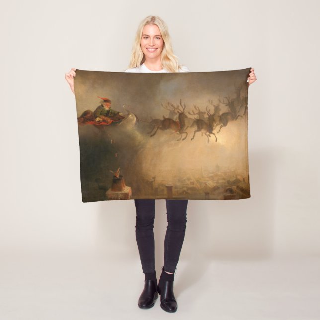Santa Claus by William Holbrook Beard Fleece Blanket (In Situ)