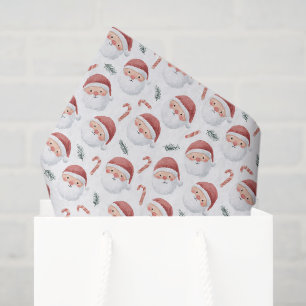Santa Claus Candy Canes Christmas Tissue Paper