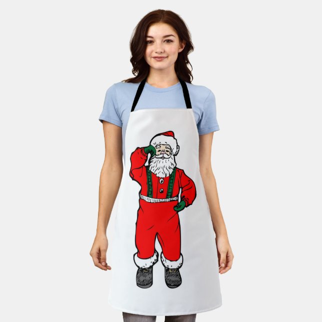Santa Claus Cartoon Illustration Apron (Worn)