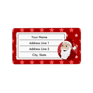 Santa Claus Cartoon Label