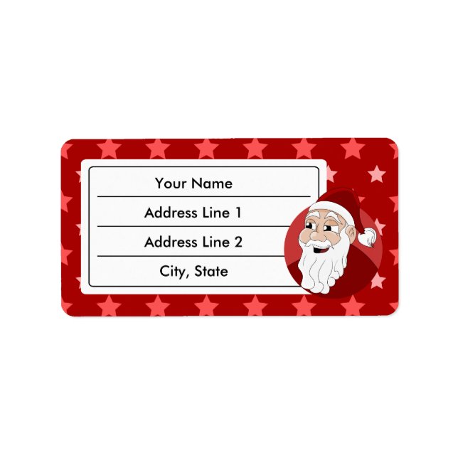 Santa Claus Cartoon Label (Front)