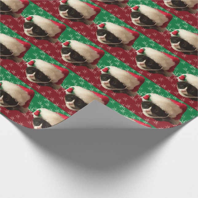 Santa Claus Cat Wrapping Paper (Corner)