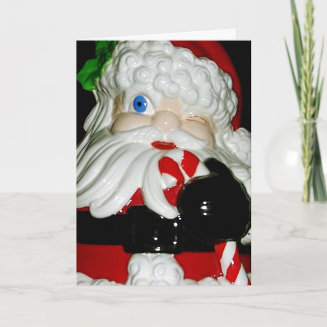 Santa Claus Ceramic Christmas Card (Front)