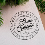 Santa Claus Certified Delivery Approval Seal Rubber Stamp<br><div class="desc">Stamp these cute personalised Santa Certified Seal of Approval delivered with love from Santa on your cards, envelopes and gifts to create a fun look. This rubber stamp gives your gifts an official Santa look. All illustrations contained in this fun, from Santa, certified stamp of approval rubber stamp are hand-drawn...</div>