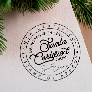Santa Claus Certified Delivery Approval Seal Rubber Stamp