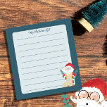 Santa Claus Checking His List Blue Holiday Notepad<br><div class="desc">Cute blue Holiday notepad with a little watercolor Santa Claus in the lower right corner . Personalise it with your text . 
© ArianeC Illustrations-All rights reserved</div>