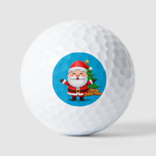 Santa Claus Cheerful Greeting Golf Balls