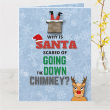 Santa Claus chimney snowflakes funny joke blue