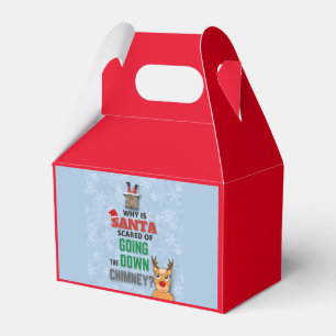 Santa Claus chimney snowflakes funny joke blue Fav Favour Box