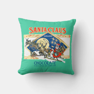 Santa Claus Chocolate Accent Pillow