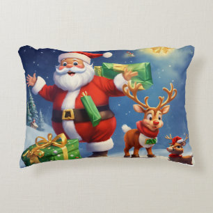 SANTA CLAUS CHRISMAS COLOURFUL THROW PILLOW 